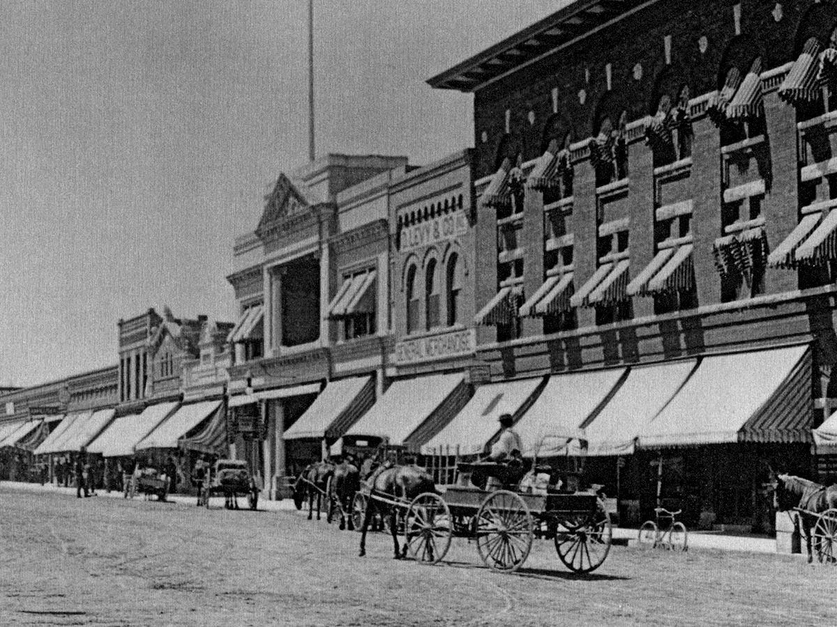 Vintage photo of St Michael and Downtown Prescott Arizona
